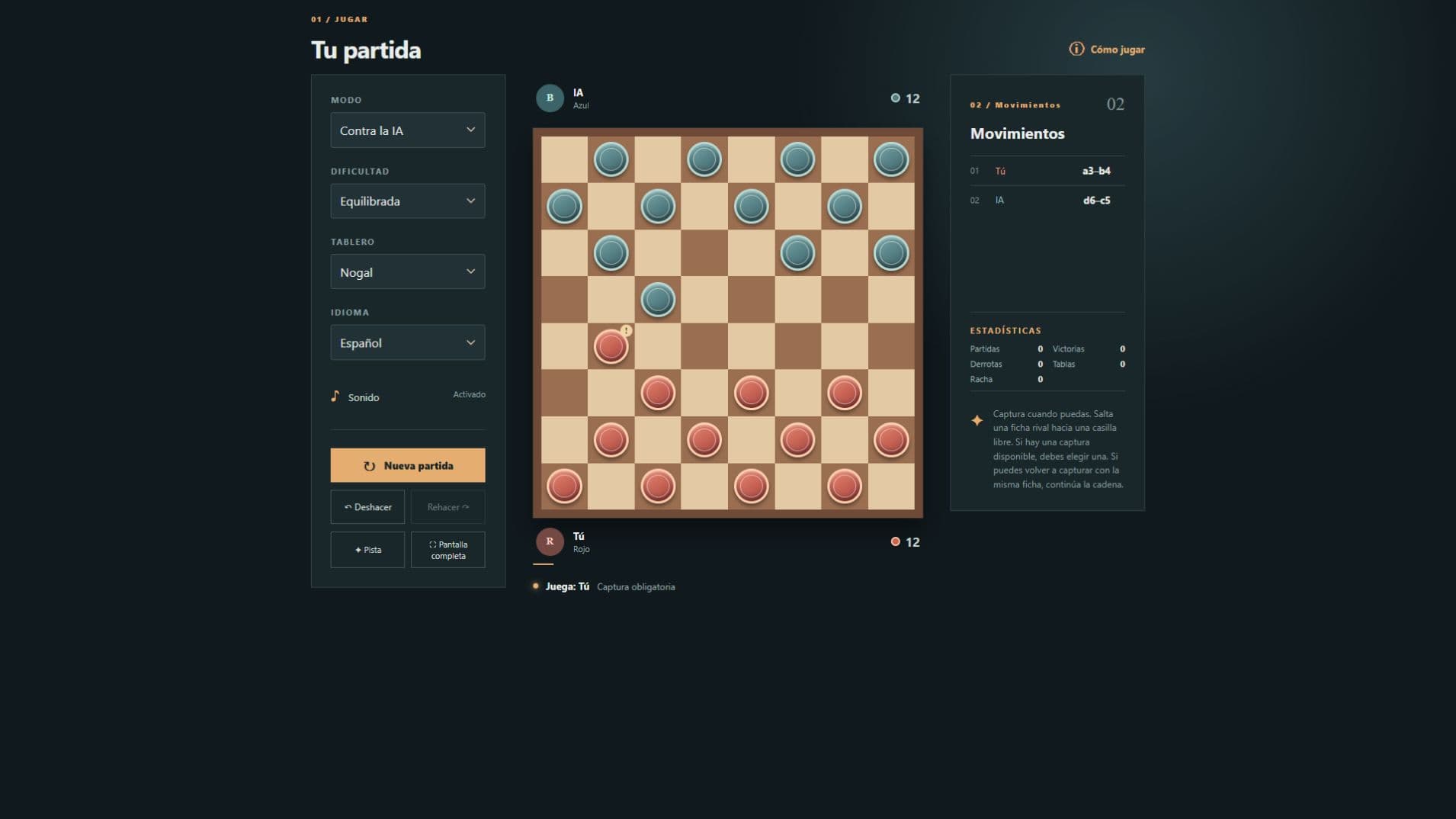 Screenshot of Crownline Checkers