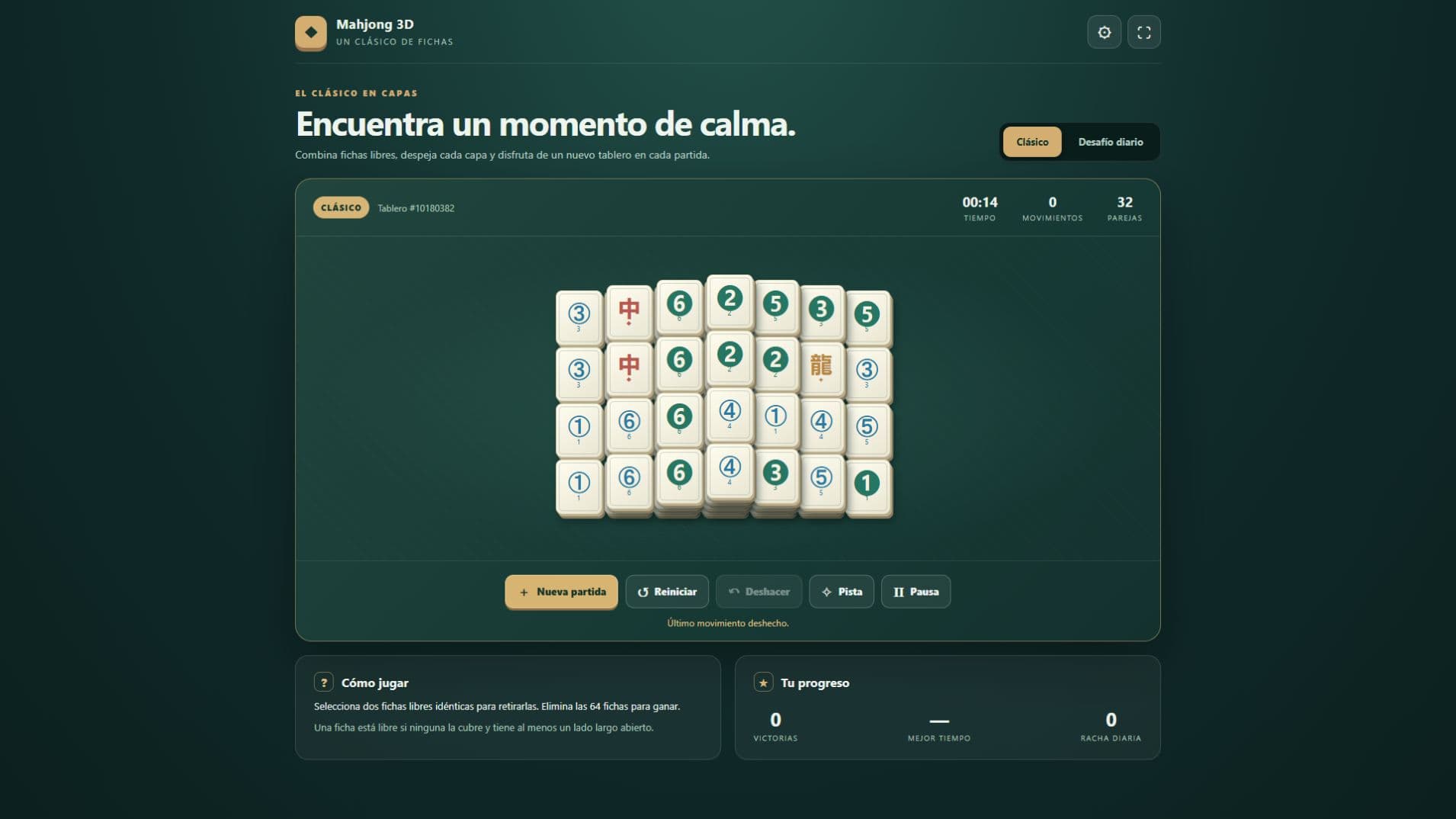 Screenshot of Mahjong 3D