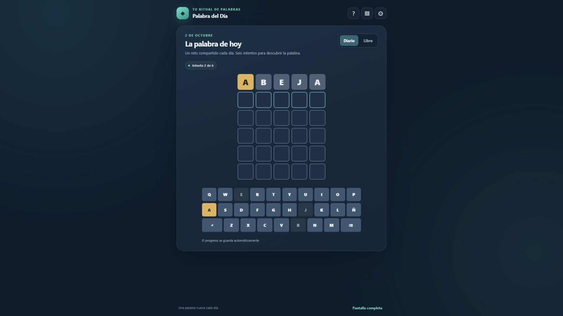 Screenshot of Daily Word Puzzle