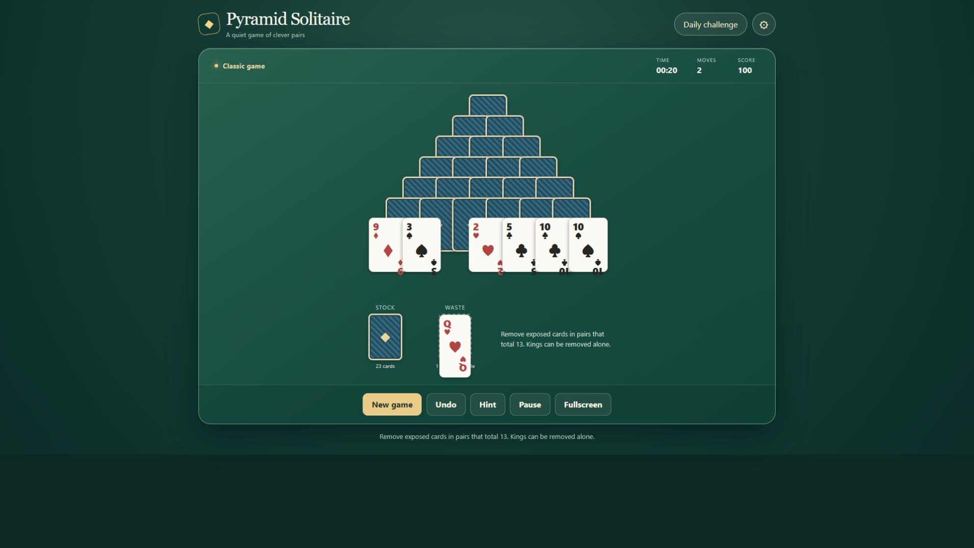 Game screenshots 2: Pyramid Solitaire