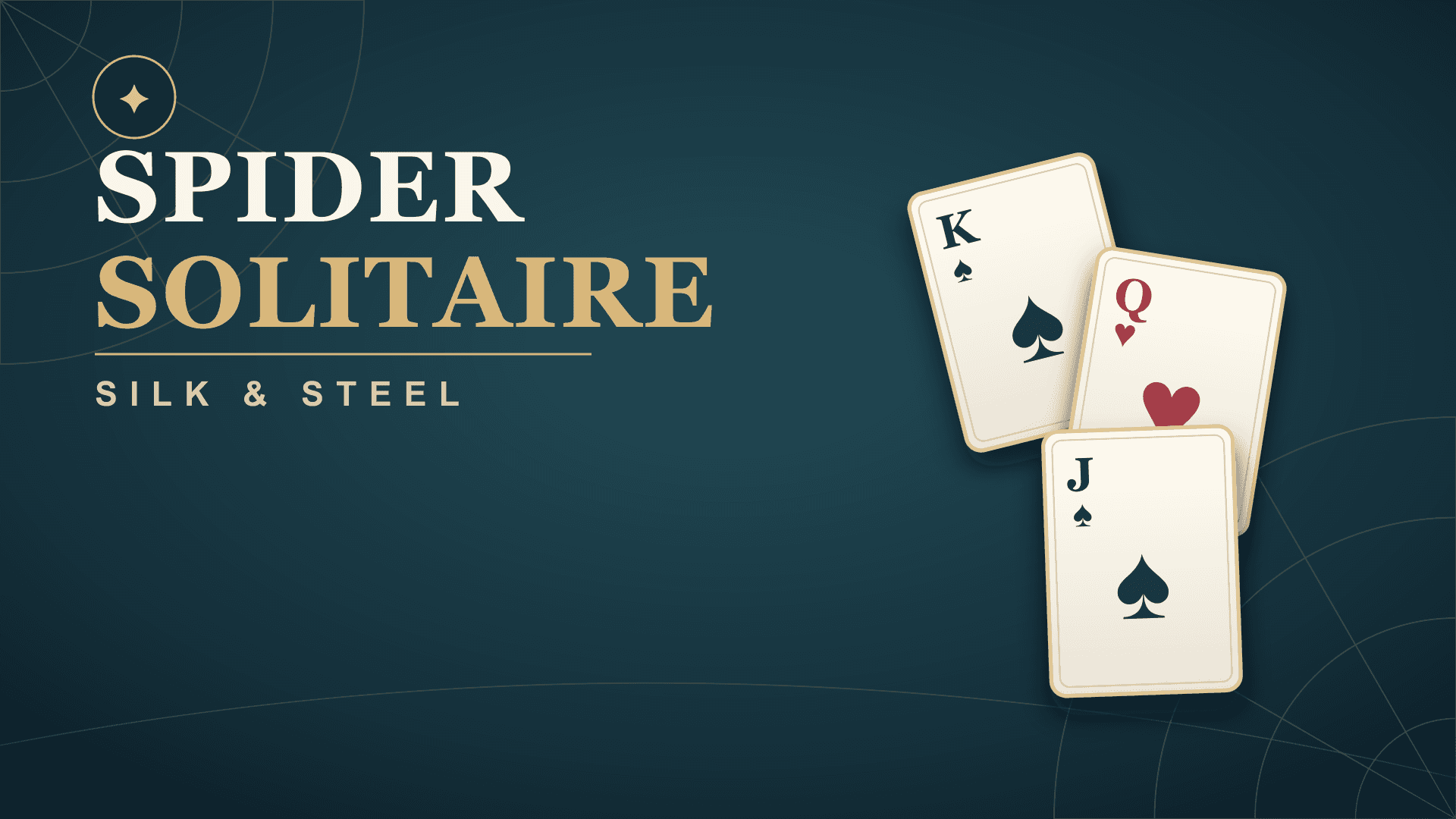 Promotional artwork for Spider Solitaire: Silk & Steel