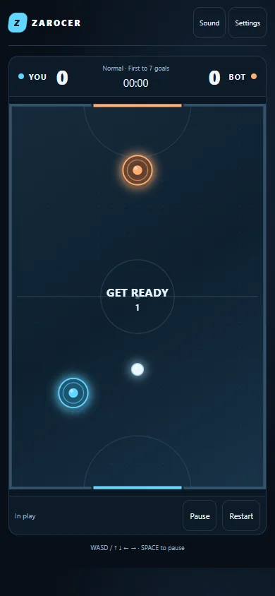 Air Hockey moving puck and score display