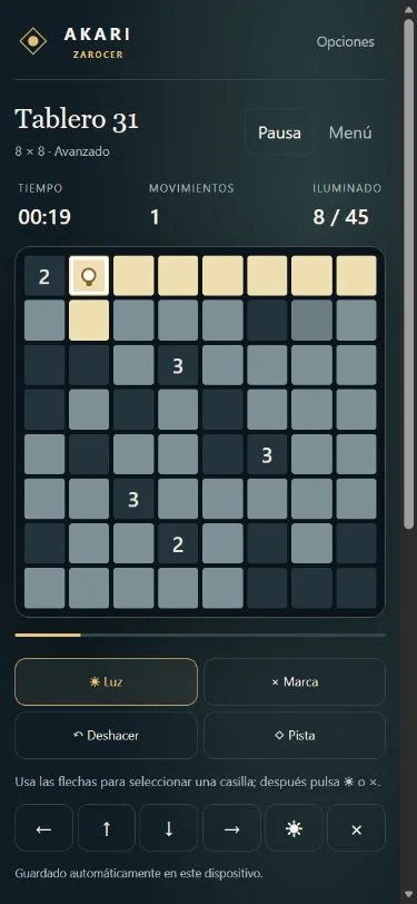 Akari mobile board and controls