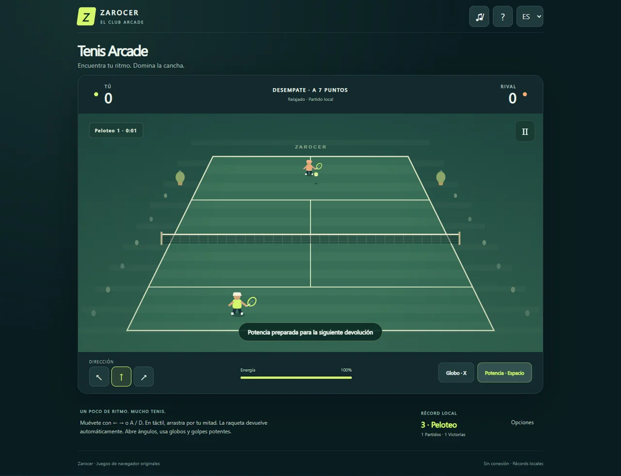 Arcade Tennis result