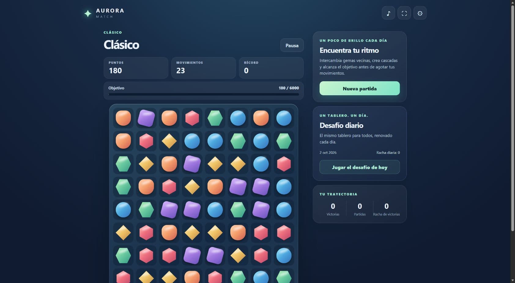 Screenshot of Aurora Match