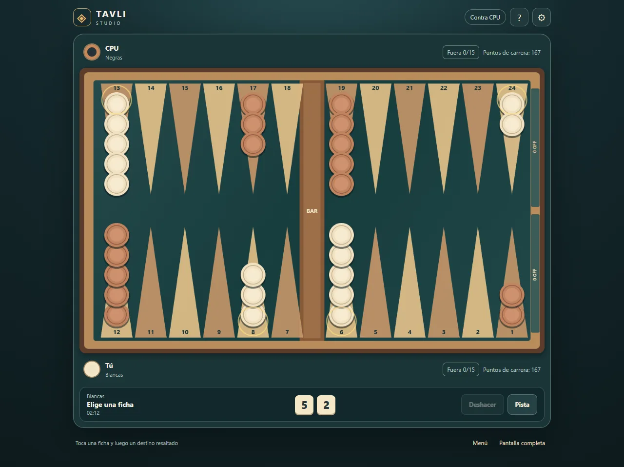 Screenshot of Backgammon
