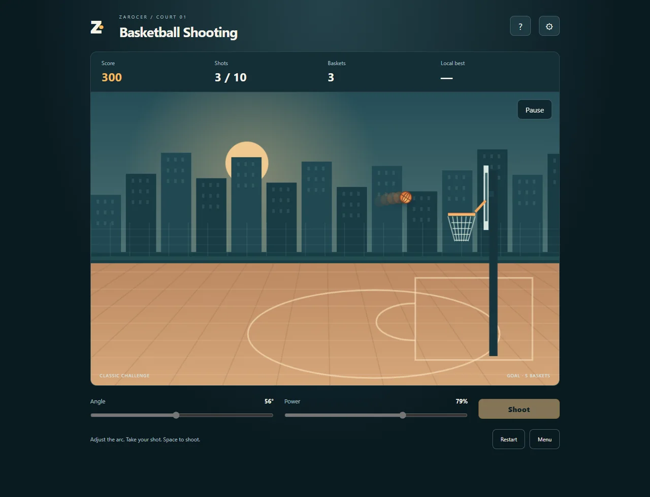Basketball Shooting ball trajectory