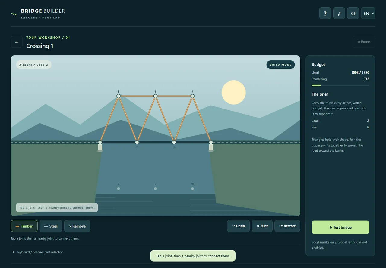 Bridge Builder: gameplay screenshot 1