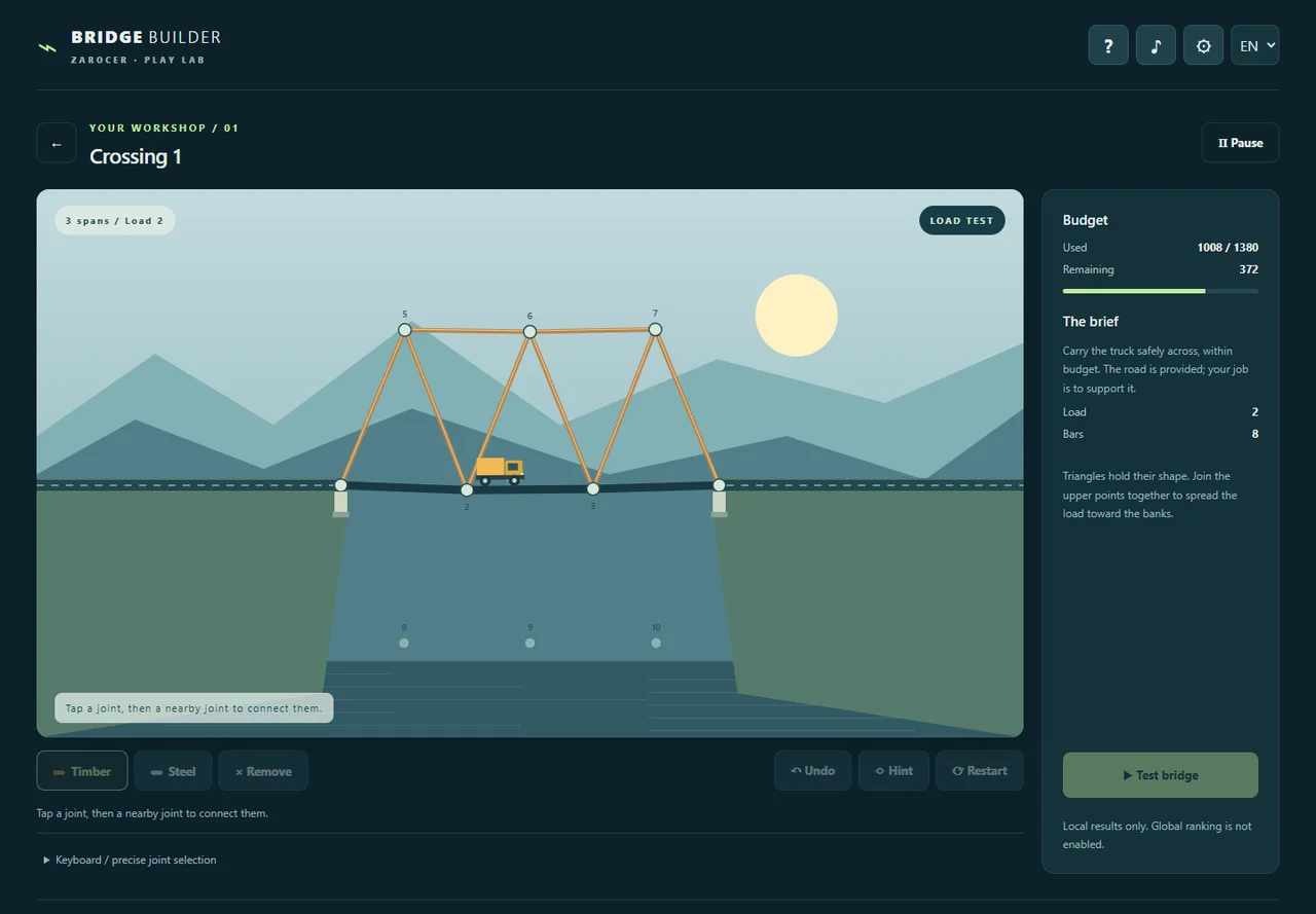 Bridge Builder: gameplay screenshot 2