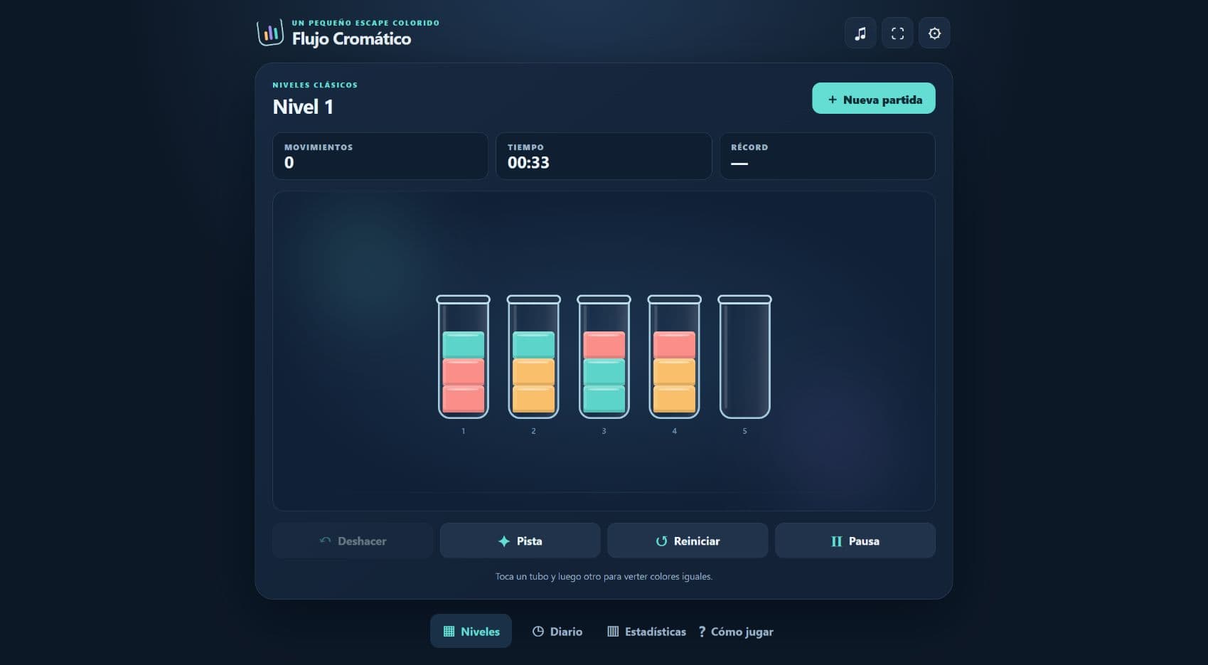 Screenshot of Chromatic Flow: Water Sort