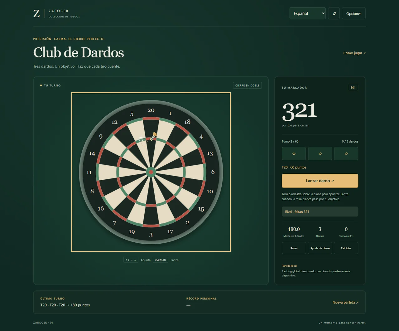 Darts Club 501 against AI
