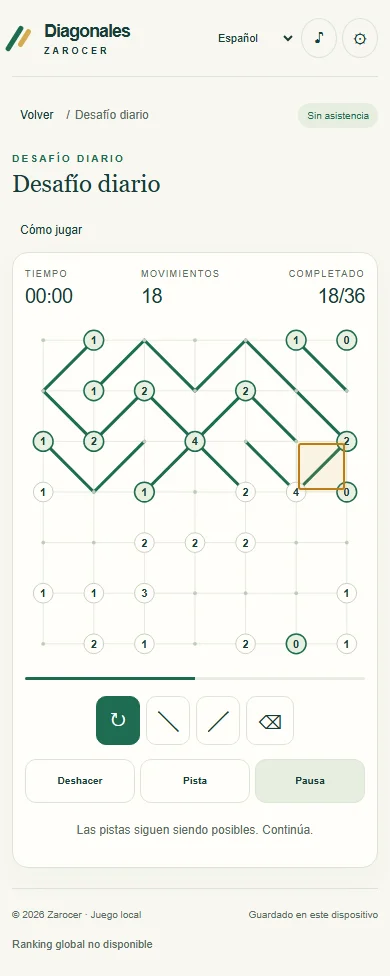 Diagonals mobile grid and tools