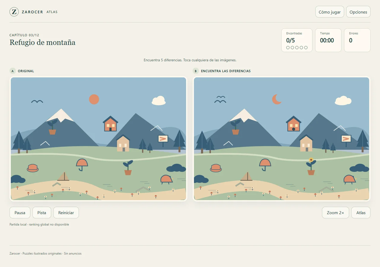 Difference Atlas: two mountain scenes with changed details