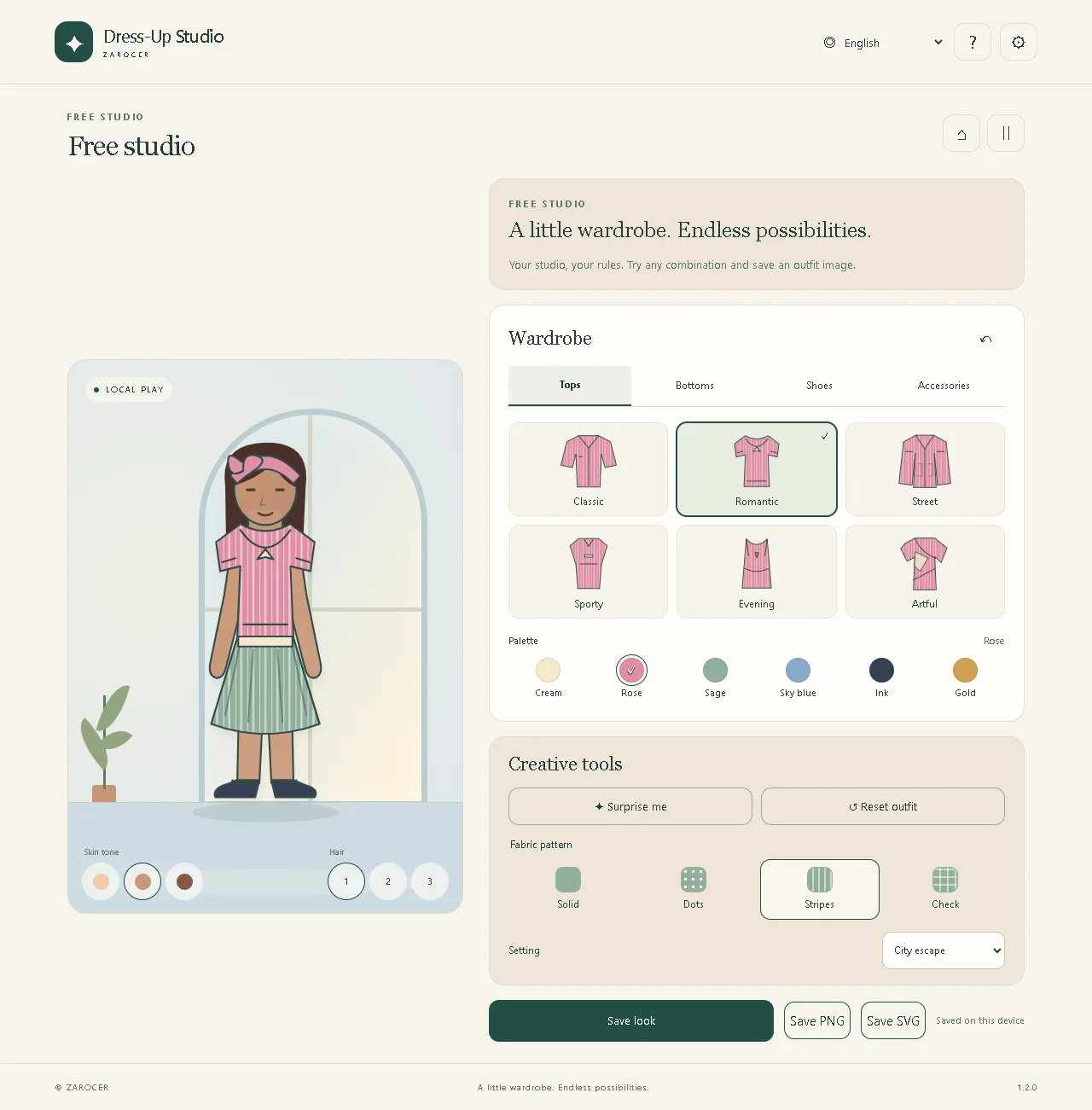 Dress-Up Studio: version 1.3.0, 4