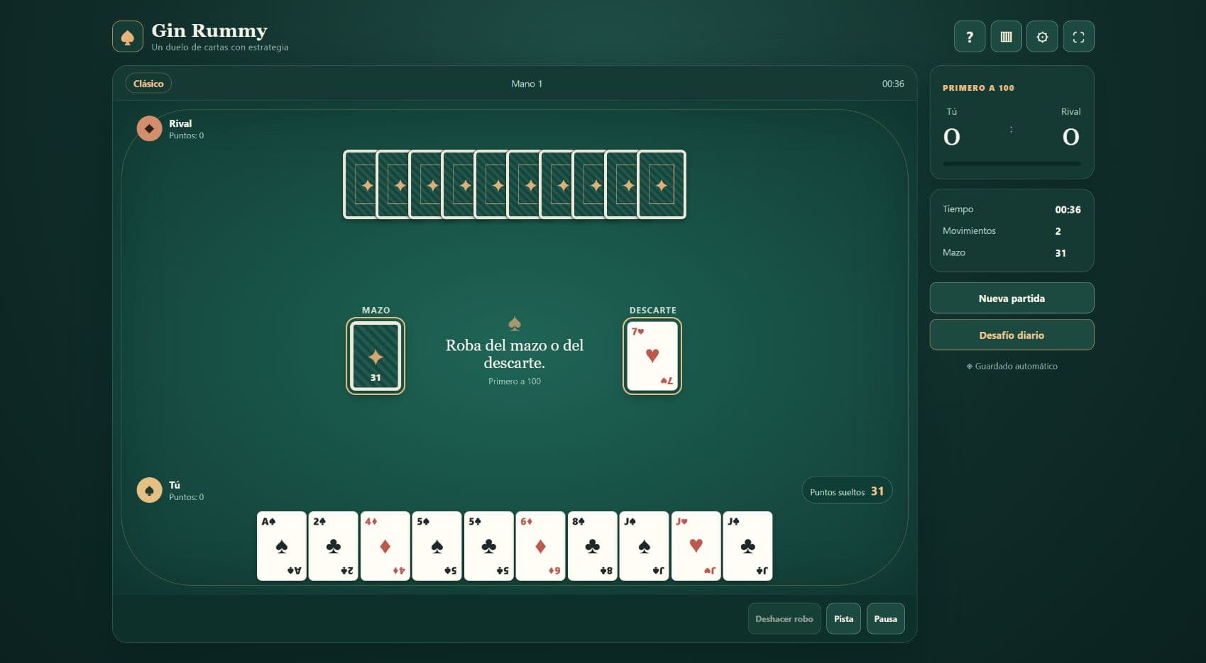 Screenshot of Gin Rummy