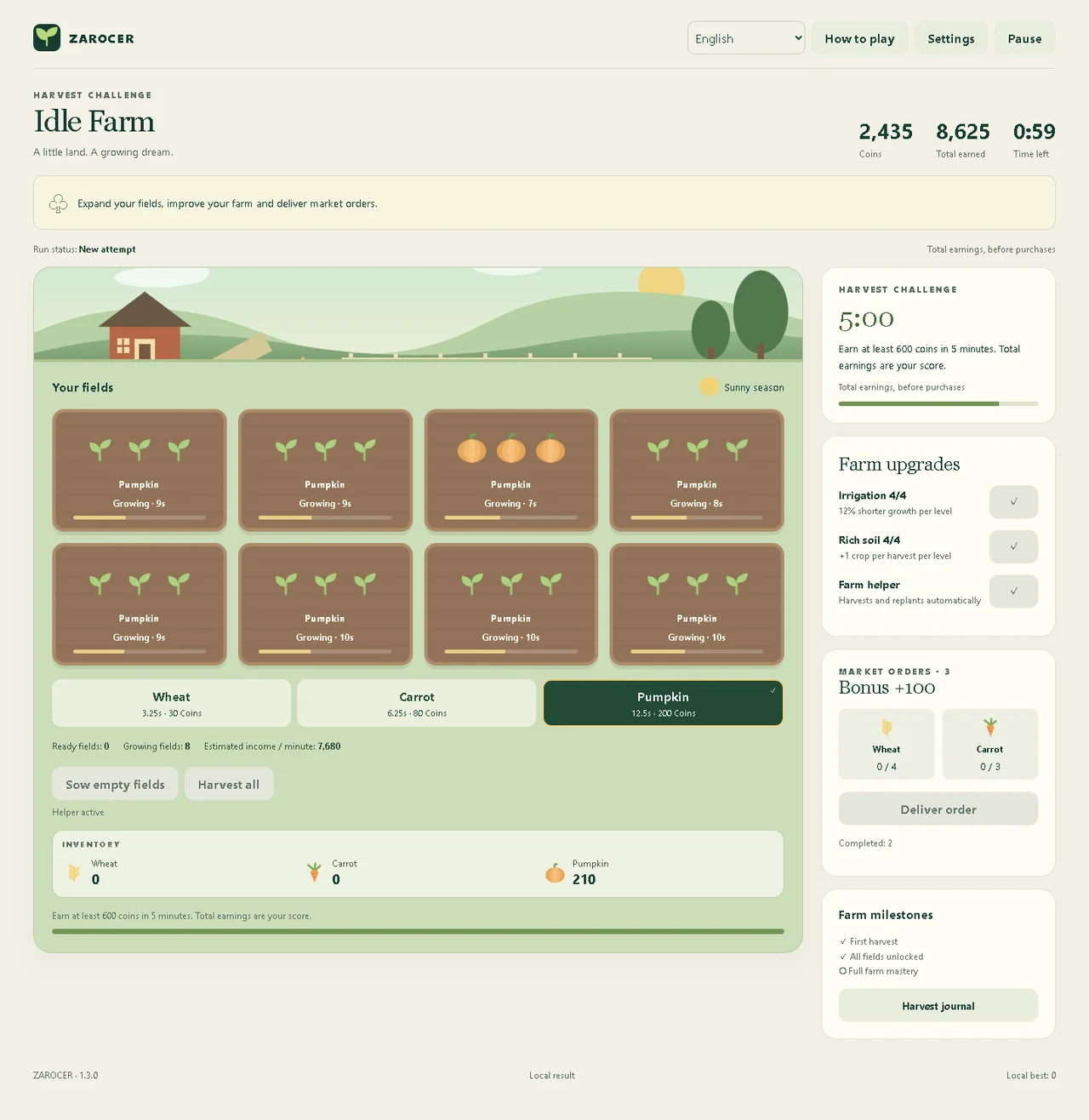 Idle Farm: version 1.3.0, 3