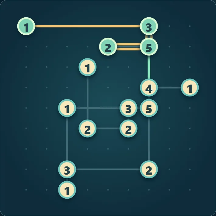 Actual fifteen-island Hard Hashi puzzle after 4 public hints.