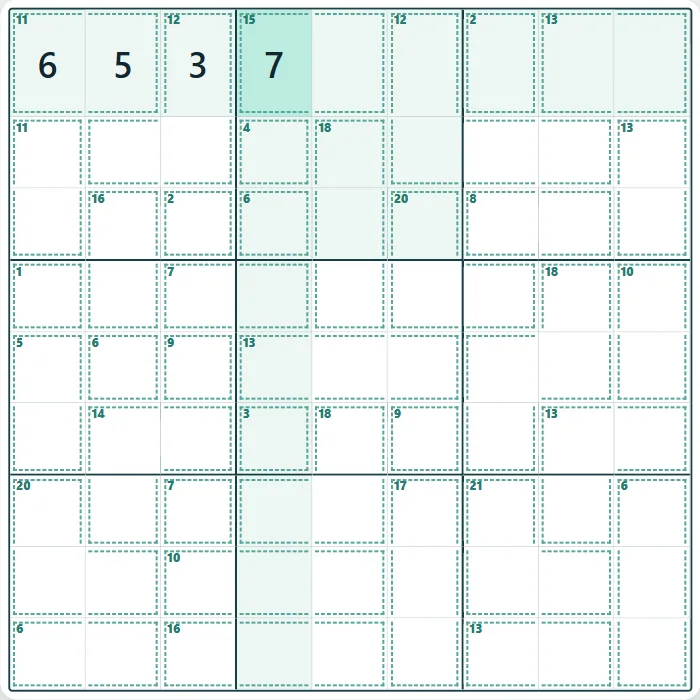 Killer Sudoku on Hard difficulty after 4 actual public hints.