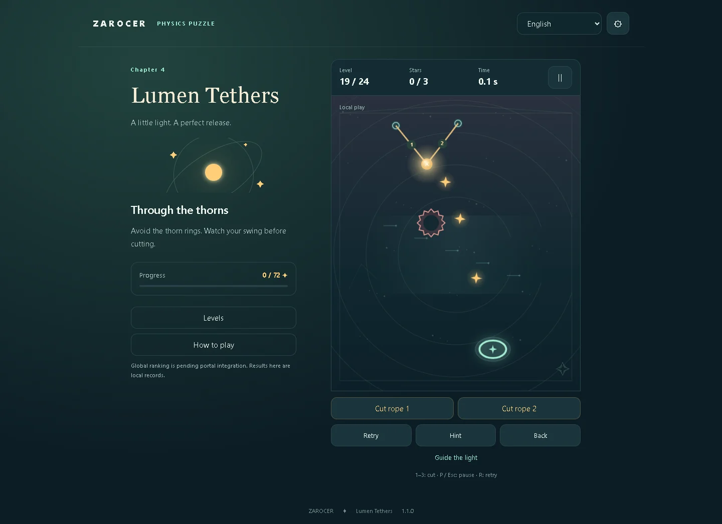 Lumen Tethers: Level with a thorn ring near the light path