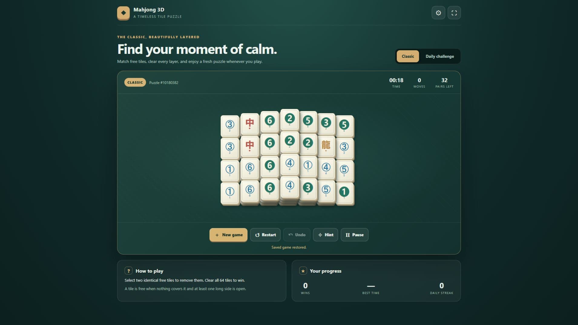 Game screenshots 2: Mahjong 3D