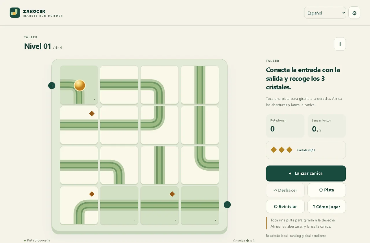 Marble Run Builder: Marble track and rotating tiles