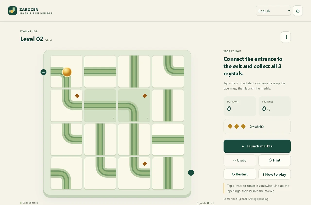 Marble Run Builder: Second level with a new track