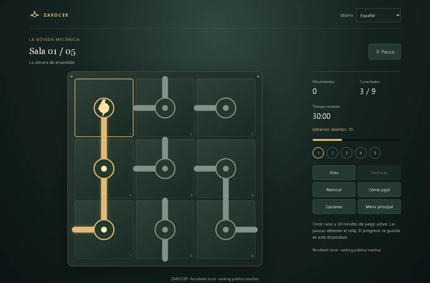 Mechanical Escape Room: First-room circuit with powered connections