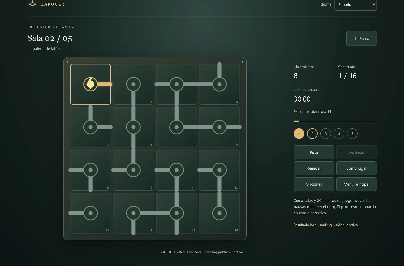 Mechanical Escape Room: Second-room circuit with rotating tiles