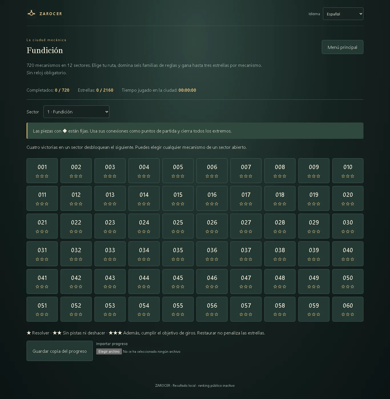 Mechanical Escape Room: Mechanical City mechanism selector