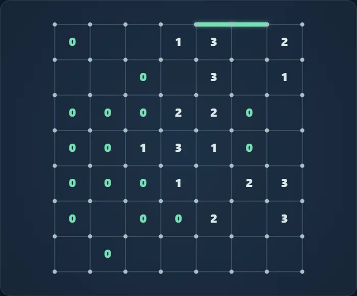 Actual 7×7 Slitherlink board after 2 public hint corrections.