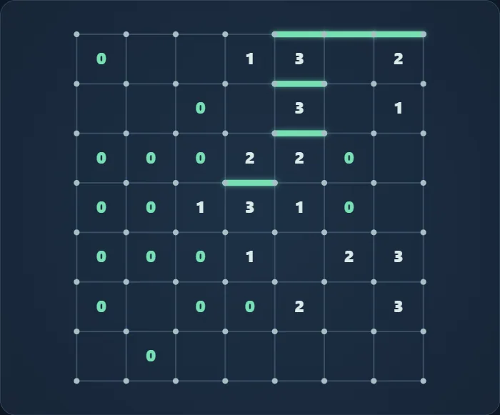 Actual 7×7 Slitherlink board after 6 public hint corrections.