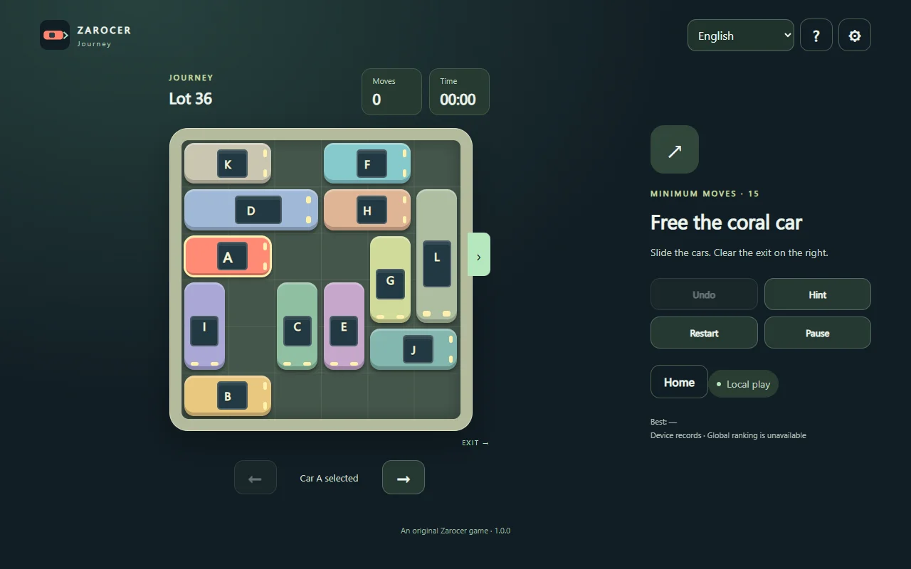 Parking Jam Puzzle sliding cars during gameplay