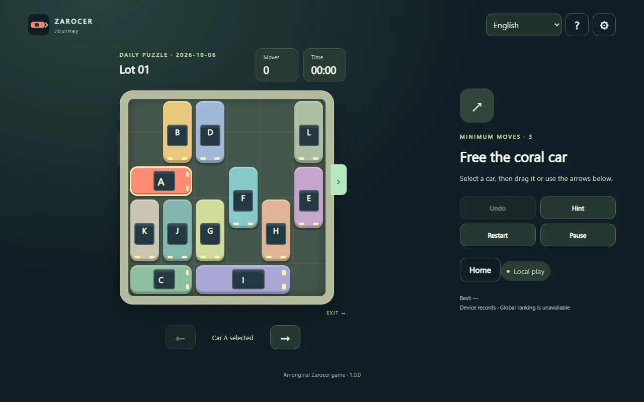 Parking Jam Puzzle cars and controls