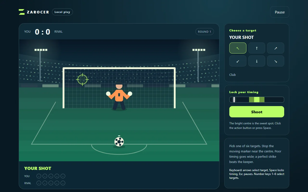 Penalty Shootout target selection before a kick