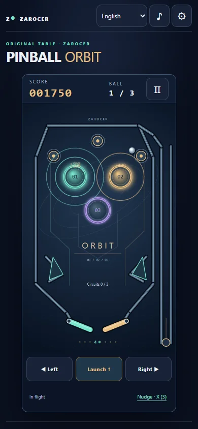 Pinball Orbit mobile controls