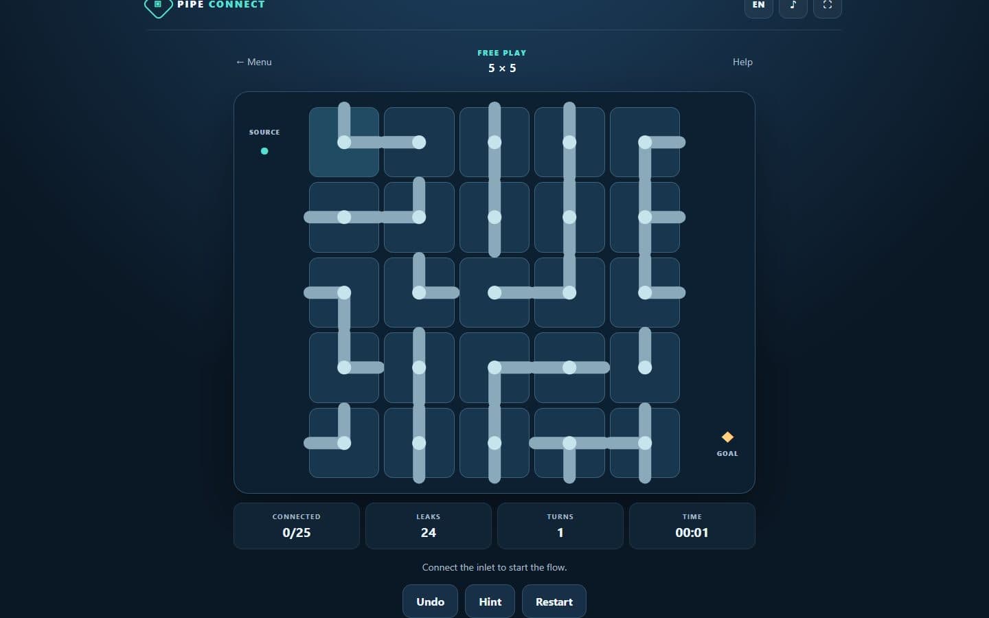 Pipe Connect board after a move.