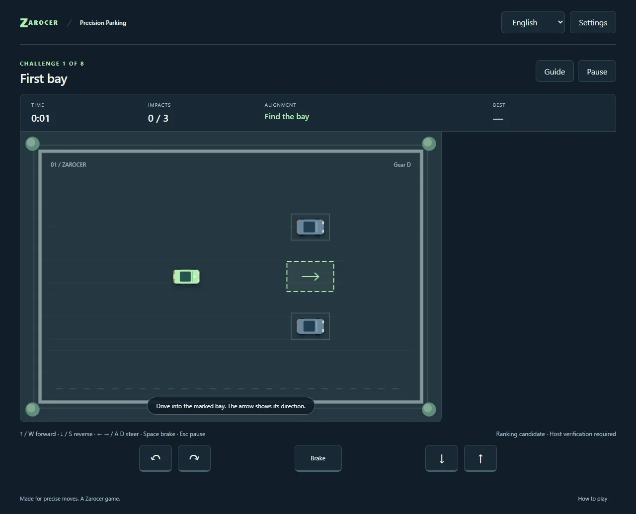 Precision Parking driving and controls