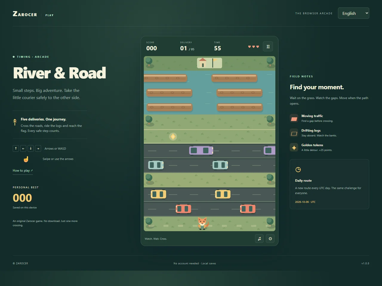 River and Road route between roads and river