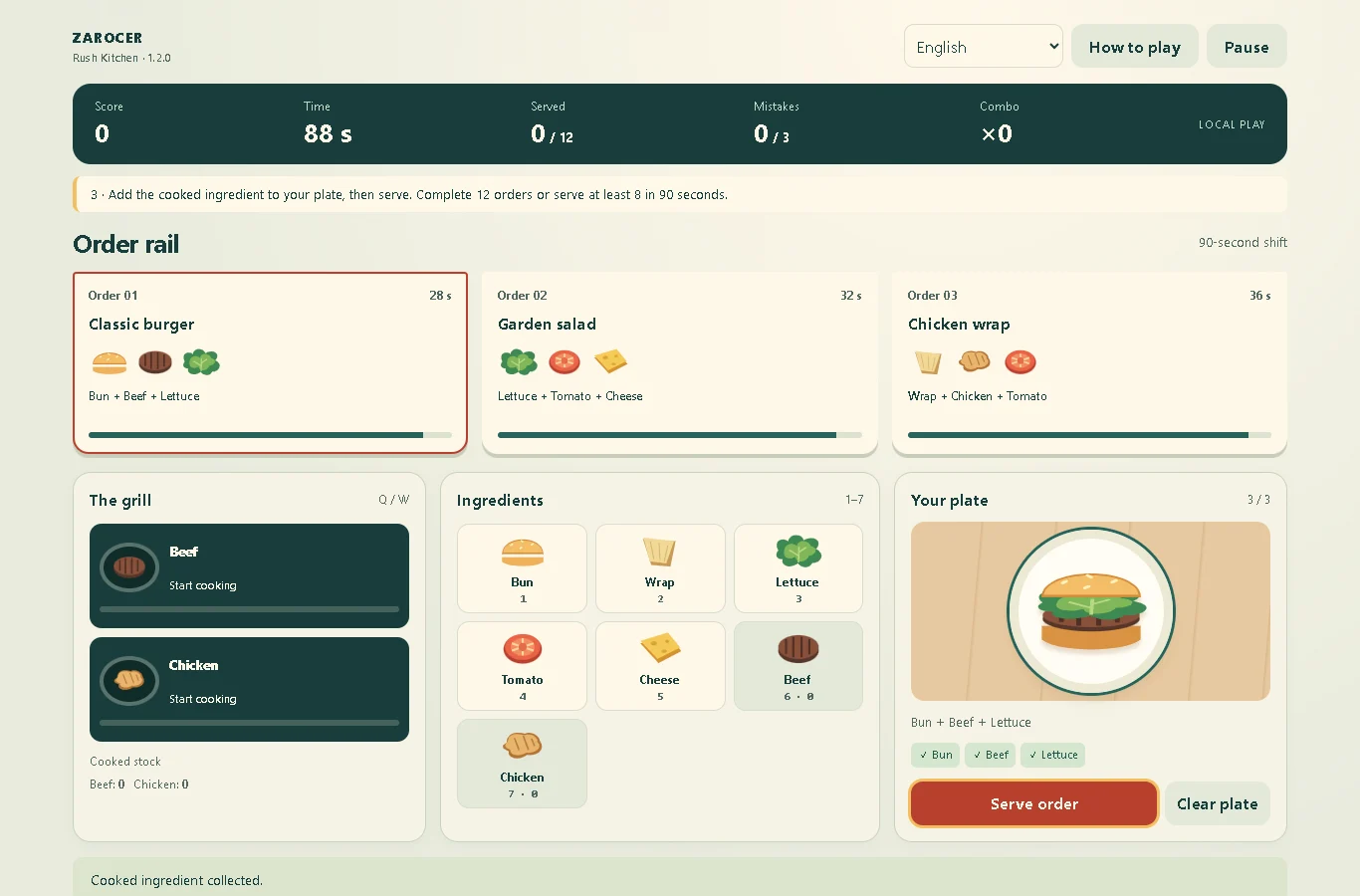 Rush Kitchen: Kitchen and recipes with the English interface
