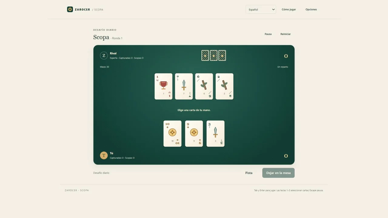 Scopa: gameplay screenshot 1