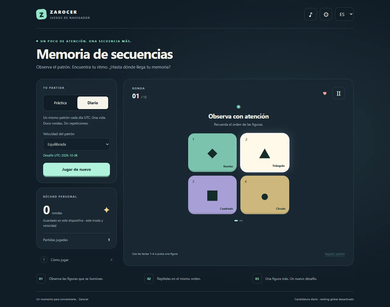 Sequence Memory watching shapes