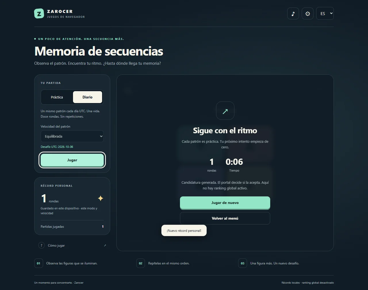 Sequence Memory result
