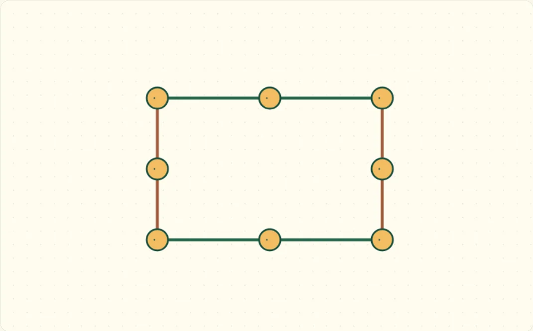 Four strokes form a closed Sprouts region.
