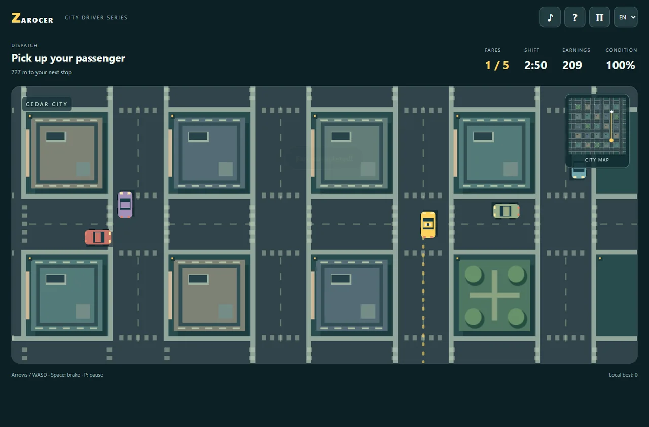 Taxi Driving Missions passenger pickup