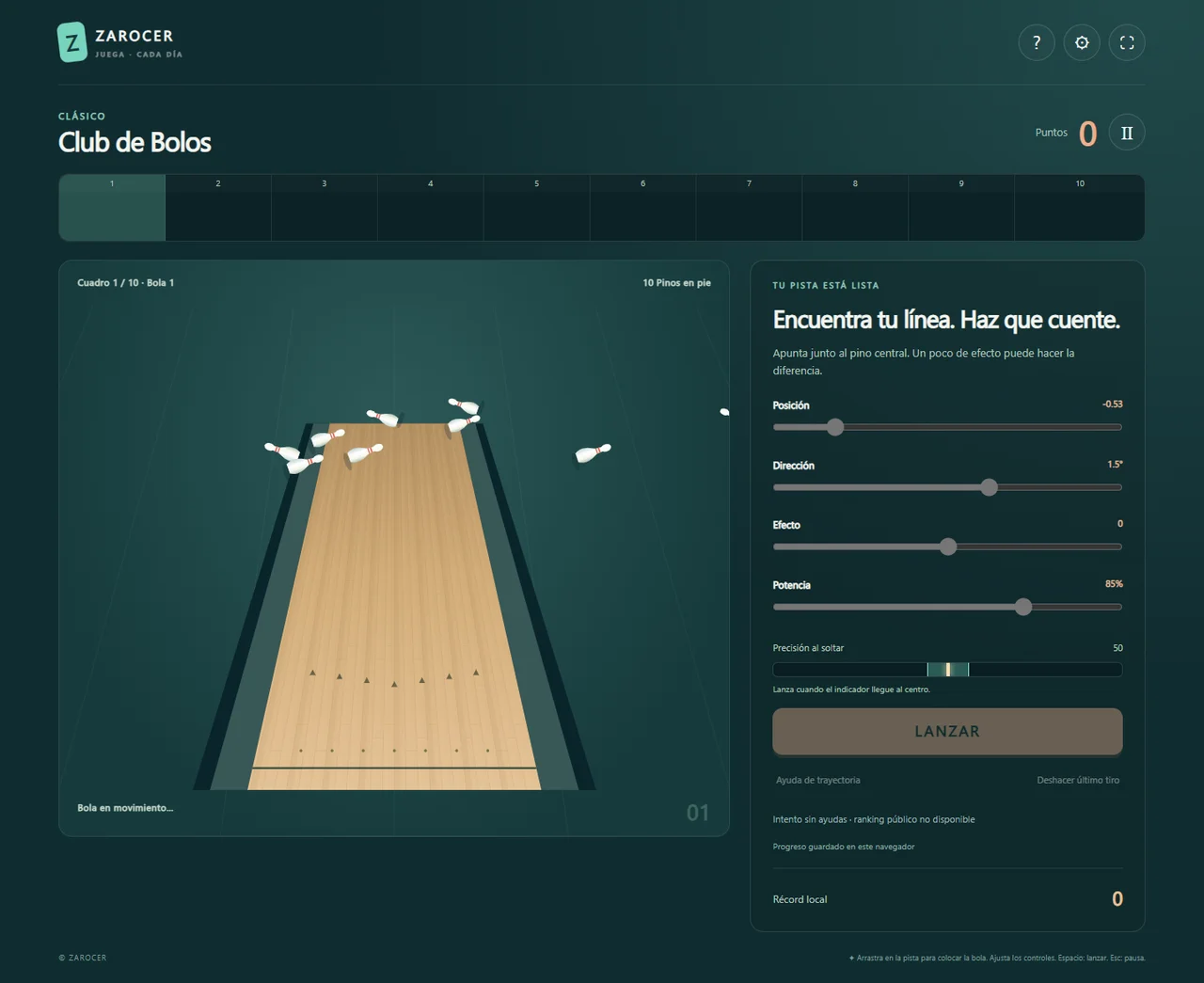 Bowling Club lane throw