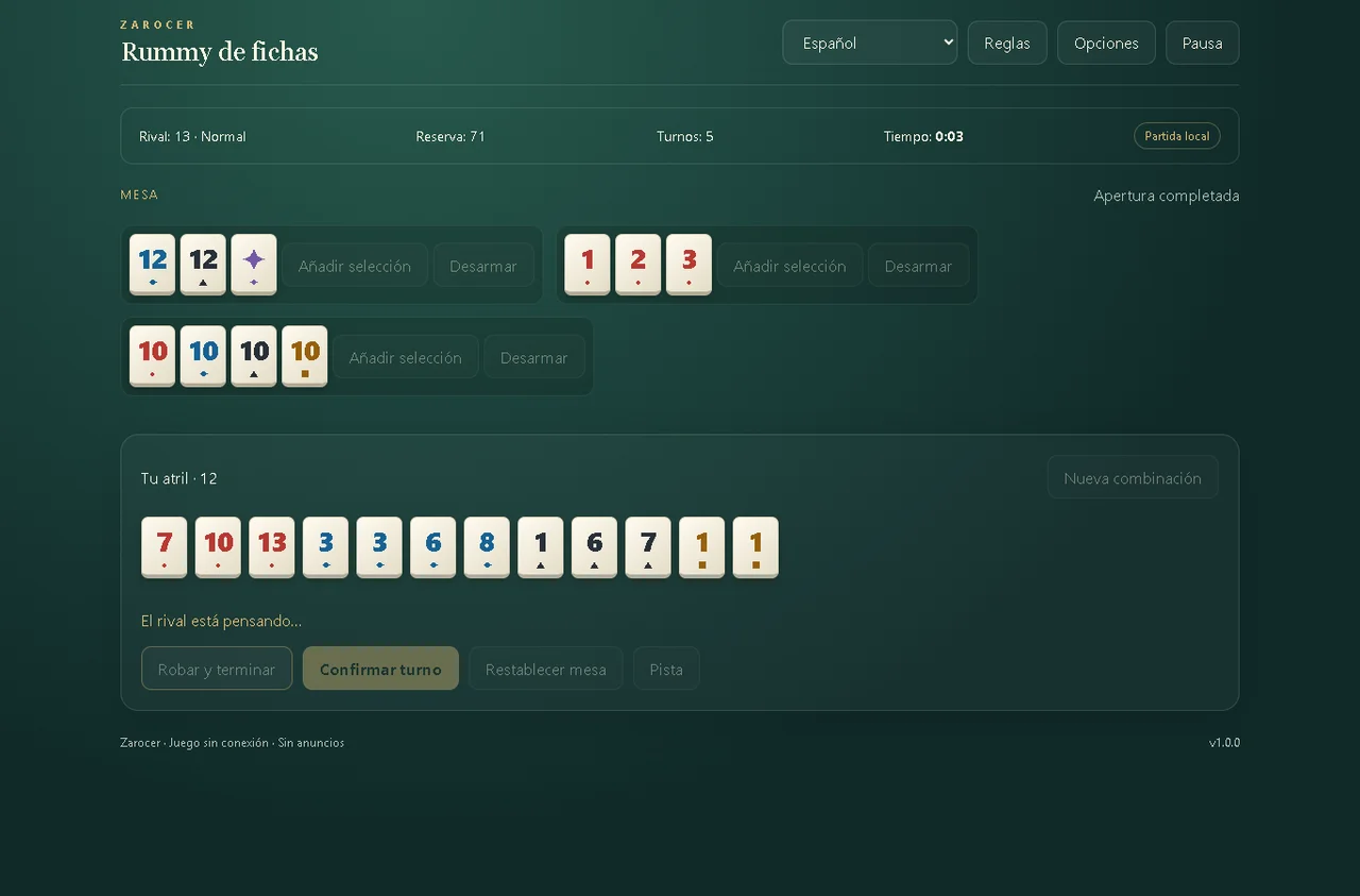 Tile Rummy: gameplay screenshot 2