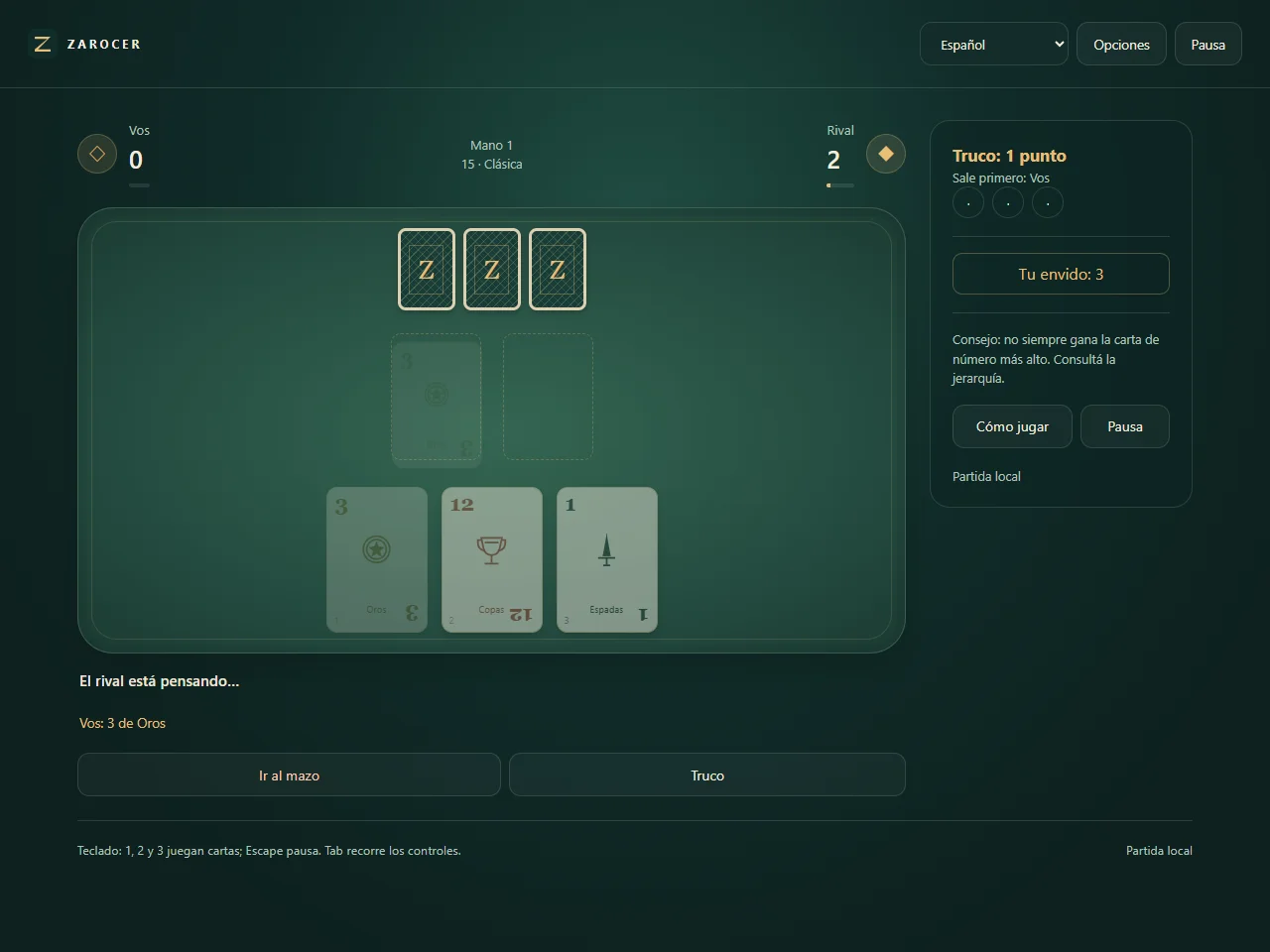 Rioplatense Truco: gameplay screenshot 1