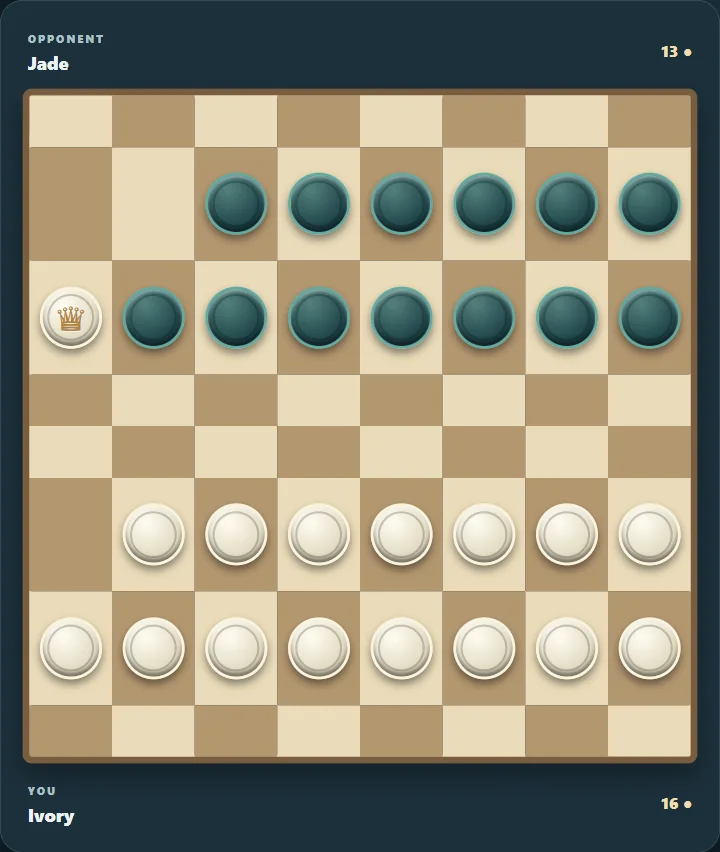 Actual Turkish Draughts gameplay, board position 2 after native moves.