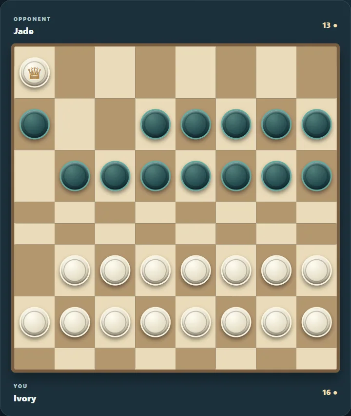 Actual Turkish Draughts gameplay, board position 3 after native moves.