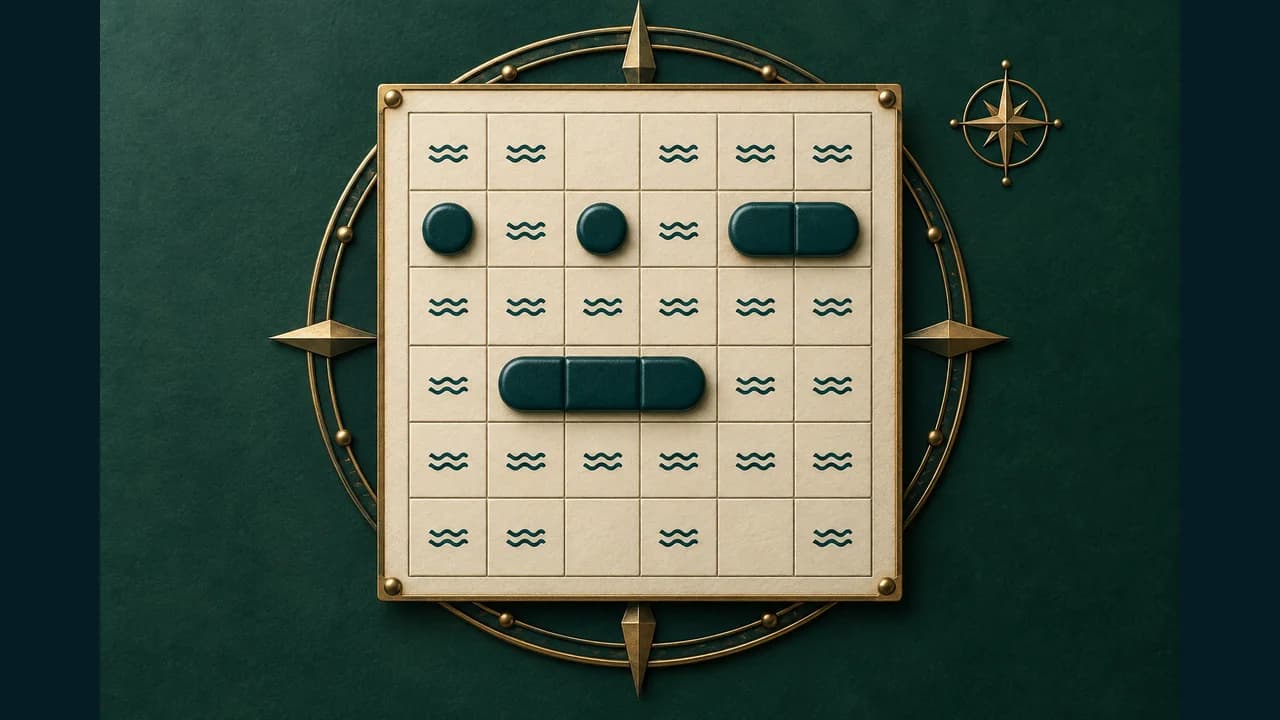 Fleet Logic cover showing a nautical chart, ships and numbered clues